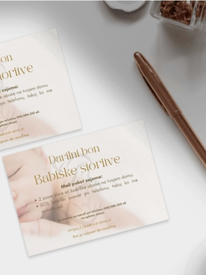 Darilni bon Mali paket babiške storitve Darilni bon Mali paket babiške storitve